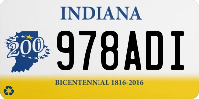 IN license plate 978ADI