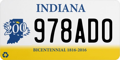 IN license plate 978ADO