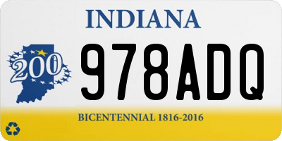 IN license plate 978ADQ