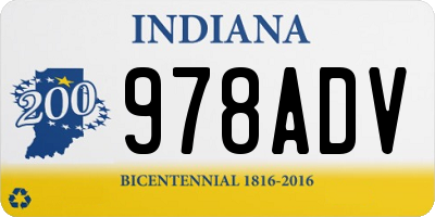 IN license plate 978ADV