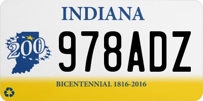 IN license plate 978ADZ