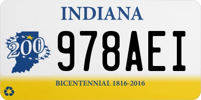 IN license plate 978AEI