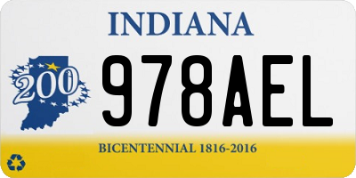 IN license plate 978AEL