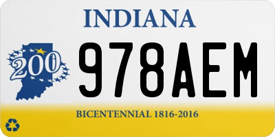 IN license plate 978AEM