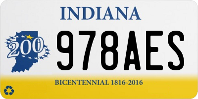IN license plate 978AES