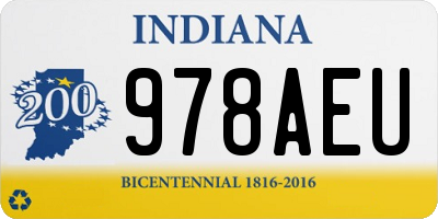 IN license plate 978AEU