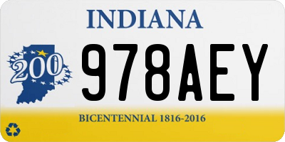IN license plate 978AEY