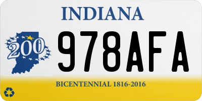 IN license plate 978AFA
