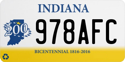 IN license plate 978AFC