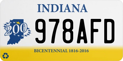 IN license plate 978AFD
