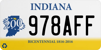 IN license plate 978AFF