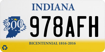 IN license plate 978AFH