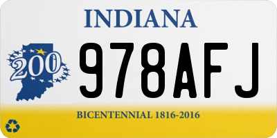 IN license plate 978AFJ