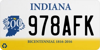 IN license plate 978AFK
