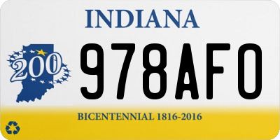 IN license plate 978AFO