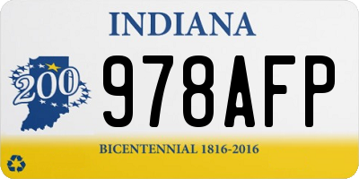 IN license plate 978AFP