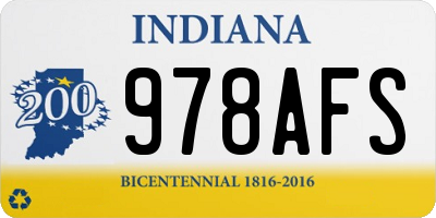 IN license plate 978AFS