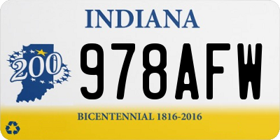 IN license plate 978AFW
