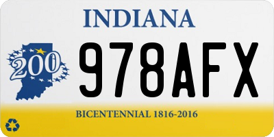 IN license plate 978AFX