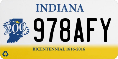 IN license plate 978AFY