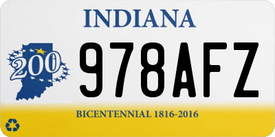 IN license plate 978AFZ