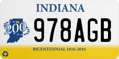 IN license plate 978AGB
