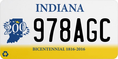 IN license plate 978AGC