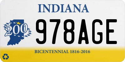 IN license plate 978AGE