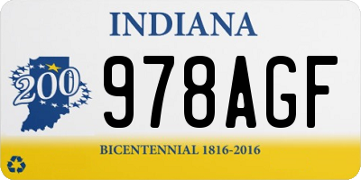 IN license plate 978AGF
