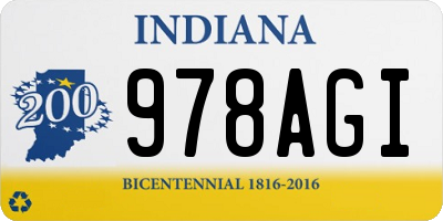 IN license plate 978AGI