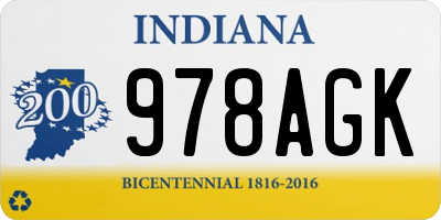 IN license plate 978AGK