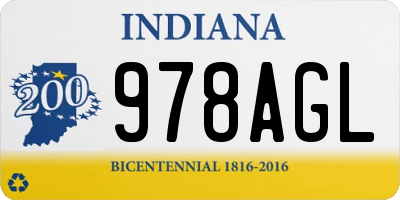 IN license plate 978AGL
