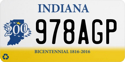 IN license plate 978AGP