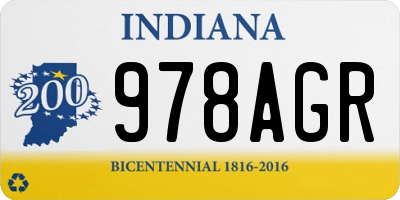 IN license plate 978AGR