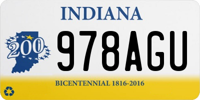 IN license plate 978AGU