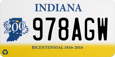IN license plate 978AGW