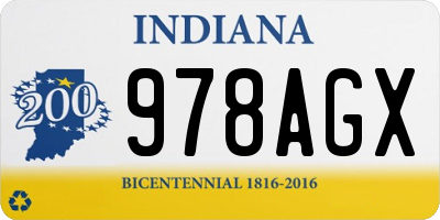 IN license plate 978AGX
