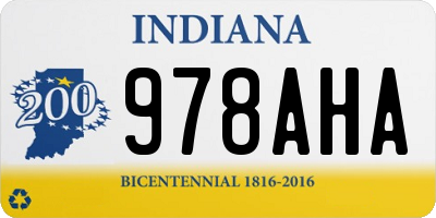 IN license plate 978AHA