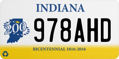 IN license plate 978AHD