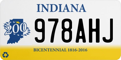 IN license plate 978AHJ