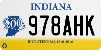 IN license plate 978AHK