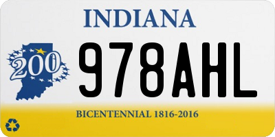 IN license plate 978AHL