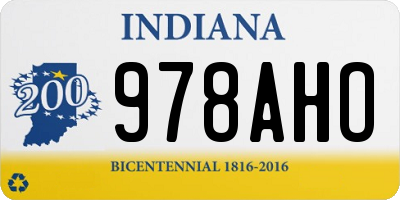 IN license plate 978AHO