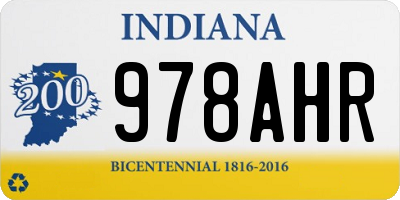 IN license plate 978AHR