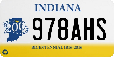IN license plate 978AHS