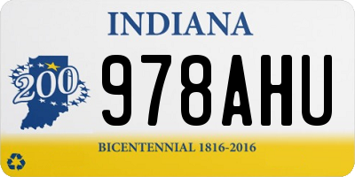 IN license plate 978AHU