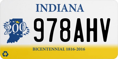 IN license plate 978AHV