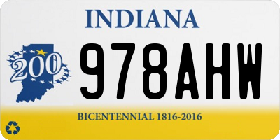 IN license plate 978AHW