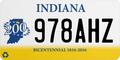 IN license plate 978AHZ
