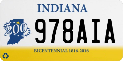 IN license plate 978AIA